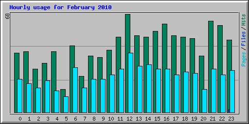 Hourly usage for February 2010